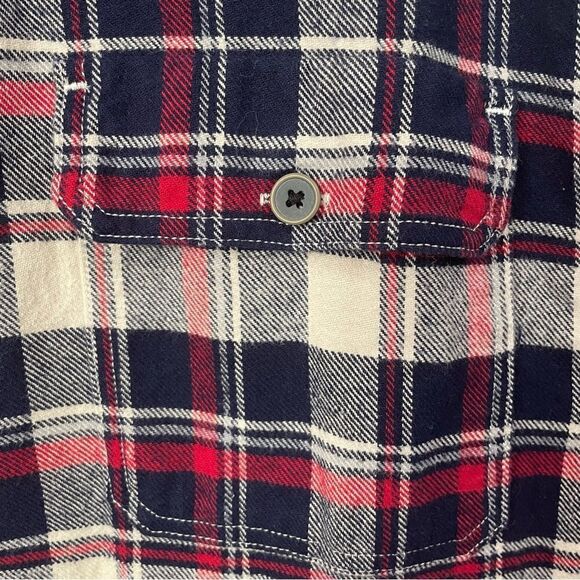[XXL] Jach’s Men’s Red, Blue & Creme White Plaid Mid-Weight Button Down Shacket - Picture 11 of 15